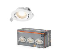 OSRAM Faretto da incasso LED Spot Set DIM 4,9W 120° Bianco, set di 3 faretti da soffitto dimmerabili a taglio discendente, bianco caldo IP20