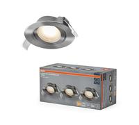 OSRAM Faretto da incasso LED Spot Set DIM 4,9W 120° nichel satinato, set di 3 faretti da soffitto dimmerabili a taglio discendente, bianco caldo IP20