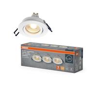 OSRAM Faretto da incasso LED Spot Set DIM 6W 827 Bianco 85mm, 500lm 2700K Bianco caldo, CRI≥80, dimmerabile in alluminio, set da 3
