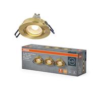 OSRAM Faretto da incasso LED Spot Set DIM 6W Oro 85mm | Spot Set Recess GU10 Dim, Spot lights and ceiling spots, 85 mm dia, 25000 h, confezione da 3