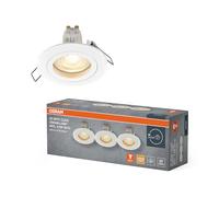 OSRAM Faretto da incasso LED Spot Set GU10 4,5W White Click, bianco caldo 2700K, alluminio, facile installazione a scatto, set da 3