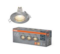 OSRAM Faretto da incasso a LED Spot Set GU10 4,5W Satin Click, bianco caldo 2700K, alluminio, facile installazione a scatto, set da 3