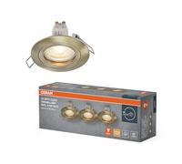 OSRAM Faretto da incasso LED Spot Set GU10 4,5W ottone patinato Click, bianco caldo 2700K, alluminio, montaggio a scatto, set da 3