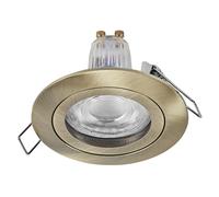 OSRAM Faretto da incasso LED Spot Set GU10 4,5W ottone patinato Click, bianco caldo 2700K, alluminio, montaggio a scatto, set da 3