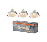 OSRAM Faretto da incasso LED Spot Set GU10 Press 4,5W Bianco, 400lm 2700K Bianco caldo, CRI≥80, acciaio-plastica, set da 3