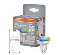 OSRAM Faretto LED SMART+, GU10, 4,7 W, RGBW, forma a riflettore, WiFi, controllabile tramite app e assistenti vocali come Alexa, Google Home, dimmerabile, con Matter