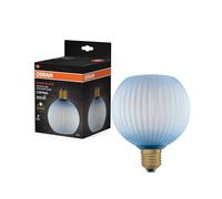 OSRAM Globe Decor LED Flat Lamp 3.5W 827 E27 Non-Dim in Coloured Glass Blue 3.5 W, Blu