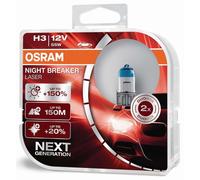 Osram H3 12V 55W PK22s Notte Breaker Laser +150% Più Luminosità 2Stk