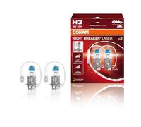 Osram H3 12V 55W PK22s Notte Breaker Laser +150% Più Luminosità 2Stk