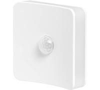 OSRAM LUNETTA SQUARE Luce notturna con sensore di luce diurna e movimento, 0,3 W, bianco, design quadrato, effetto luce RGB con quattro uscite luminose, spina europea integrata, per interni