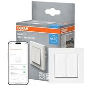 OSRAM Interruttore da parete SMART+ WiFi Matter, 2 canali, 16AX, IP20, bianco, interruttore relè, montaggio a filo, 27 mm
