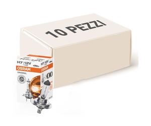 OSRAM kit lampade H7 alogene Original 12V 55W 1500 lm, confezione 10 pezzi