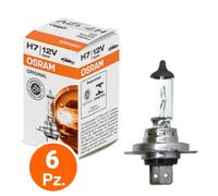 OSRAM kit lampade H7 alogene Original 12V 55W 1500 lm, confezione 6 pezzi