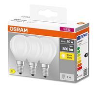 OSRAM Lampada a filamento a stella, E14-base vetro smerigliato ,Bianco caldo (2700K), 806 Lumen, sostituzione delle lampade 60W, non dimmerabile, 3-Confezione