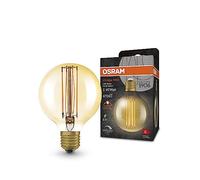 OSRAM Lampada a LED Vintage 1906 tinta dorata, 5.8 W, 470lm, a forma di sfera presa da 80 mm di diametro e E27, bianca calda, filamento dritto, dimmerabile, fino a 15.000 ore di vita