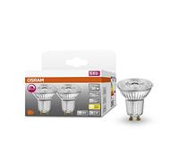 OSRAM Lampada a riflettore Superstar, GU10-base vetro trasparente ,Bianco caldo (2700K), 350 Lumen, sostituzione delle lampade 50W, dimmerabile, 2-Confezione