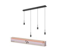 OSRAM Lampada a sospensione Decor Needle Linear 4xE27, grigio scuro, acciaio, scenari di illuminazione individuali, cavo da 2 m