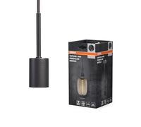 OSRAM Lampada a sospensione vintage, grigio scuro, scenari di illuminazione individuali, acciaio inossidabile, ideale per soggiorni, design moderno, fascino vintage, cavo tessile da 2 m, diametro 100