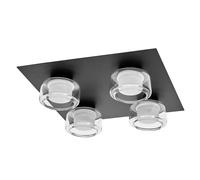 Plafoniera LED OSRAM ORBIS FLAME, nera, a 4 luci, CCT IP44 Osram