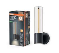 OSRAM Lampada da Parete ENDURA DECOR Filament, 8W, 600lm, 3000K bianco caldo, sensore di luce diurna, 4 modalità, IP54, Vetro/Alluminio