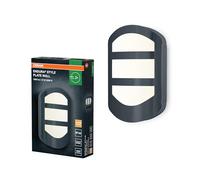 OSRAM Lampada da parete per esterni ENDURA STYLE PLATE, acciaio inossidabile grigio scuro, 12W, 600lm, 3000K, IP44