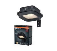OSRAM Lampada da parete per esterni grigio scuro, bianco caldo, 3000 K, IP44, sensore di luce, Plastica, 120 lm, 1,7 W, LED integrato, durata di servizio 25.000 h