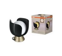 OSRAM Lampada da tavolo Decor Corolle E14, metallo e vetro, cavo tessile, lampadine sostituibili, stile retrò, nero