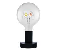 OSRAM Lampada da tavolo LED 1906 con controller, neon, 1,2 W, E27, nero, bianco freddo, cavo tessile