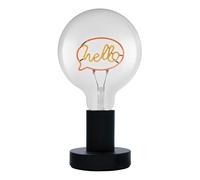 OSRAM Lampada da tavolo LED 1906 Letter Hello lettering, neon, 1,2W, E27, nero, bianco caldo, cavo tessile