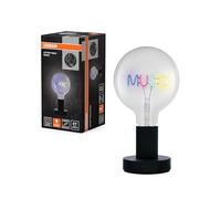 OSRAM Lampada da tavolo LED 1906 Letter Music lettering, neon, 1,2W, E27, nero, bianco freddo, cavo tessile