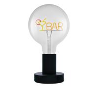 OSRAM Lampada da tavolo LED 1906 Letter, scritta a barra, neon, 1,2W, E27, nero, bianco caldo, cavo tessile