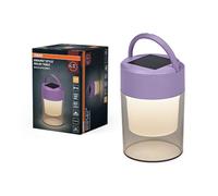 OSRAM Lampada da Tavolo ENDURA STYLE SOLAR, 0,42W, 20lm, 3000K bianco caldo, dimmerabile, gancio, IP44, Plastica Viola