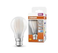 OSRAM Lampada LED, Attacco: B22d, Cool White, 4000 K, 6,50 W, sostituzione per 60 W Incandescent bulb, opaco, LED Retrofit CLASSIC A,Confezione da 1