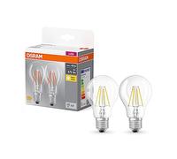 OSRAM Lampada LED BASE CLASSIC A FIL 40 con attacco E27, goccia, confezione doppia, 4W, 470lm, 2700K, luce bianca calda, bassa emissione di calore, lunga durata, basso consumo energetico