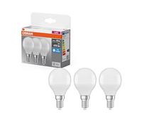 OSRAM Lampada LED Base mini a forma di sfera E14 opaco 6500K bianco freddo, resistente agli urti e alle vibrazioni, senza UV, 15000 ore, luce istantanea, soggiorno