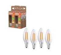 OSRAM Lampada LED dalla classica forma mini-sferica, con filamento LED decorativo i efficienza energetica A, E14, 1,2 W, 255 lm, 2700 K, bianco caldo. Senza riscaldamento, confezione da 4