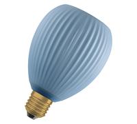 OSRAM Lampada LED DECOR FLAT in vetro colorato, ovale Ø110mm, blu, E27, 3,5W, 300lm, 2700K, bianco caldo, IP20, effetto colore