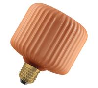 OSRAM Lampada LED DECOR FLAT in vetro colorato, quadrata Ø120mm, arancione, E27