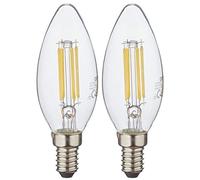 OSRAM Lampada LED E14, Bianca Fredda, 4000 K, 4 W, Equivalenti a 40 W, Opaco, LED Retrofit CLASSIC B, Chiaro, 2 Unità