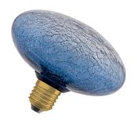 OSRAM Lampada LED in vetro DECOR FLAT Crackle, piatta Ø150mm, blu, E27, 3,5W, 300lm, 2700K, bianco caldo, IP20, look vintage