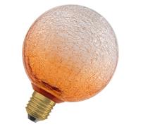 OSRAM Lampada LED in vetro DECOR FLAT Crackle, rotonda Ø125mm, arancione, E27,