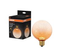 OSRAM Lampada LED in vetro DECOR FLAT Crackle, rotonda Ø125mm, arancione, E27, 3,5W, 300lm, 2700K, bianco caldo, IP20, look vintage