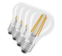 OSRAM Lampada LED LED Classic con filamento dalla classica forma a lampadina, filamento in vetro trasparente, 2,2 W, attacco E27 470 lm per illuminazione generale. (Confezione da 4)