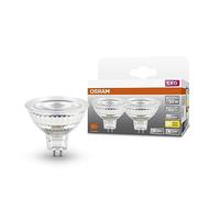OSRAM Lampada LED LED SPOT MR16 GL 50 con riflettore, a bassa tensione, GU5.3, confezione doppia, 6.5W, 630lm, 2700K, luce bianca calda, consumo energetico molto basso, lunga durata, luce immediata