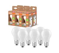 OSRAM Lampada LED LED Superstar Classic A 60 dalla classica forma a lampadina in vetro smerigliato, 3,8 W, 806 lm, attacco E27, 2700 K per luce bianca calda diametro 60 mm, pacco da 6