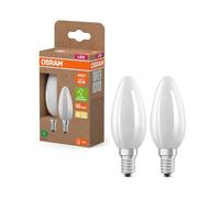 Osram Lampada LED LED Superstar Classic B 40 nella classica forma mini candela in vetro smerigliato, 2,2 W, 470 lm, attacco E14, 2700 K per luce bianca calda, EEK A, diametro 35 mm, confezione da 2