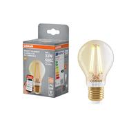 OSRAM Lampada LED SMART+, A53, 6W, 2400K, E27, a forma di lampadina, filamento, oro, dimmerabile, controllabile tramite app o voce, compatibile con i sistemi Matter
