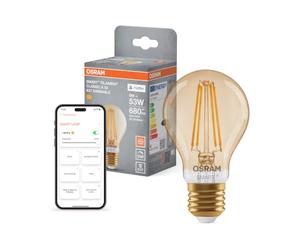OSRAM Lampada LED SMART+ A53 6W E27 filamento dorato | SMART+ MATTER Filament Dimmable Classic, LED Lamps, Oro, 15000 h, confezione da 1