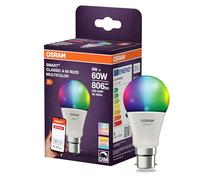 OSRAM Lampada LED SMART A60 forma lampadina B22D, 9W ZigBee 3.0, RGBW 16 milioni di colori, dimmerabile, controllo app, Alexa