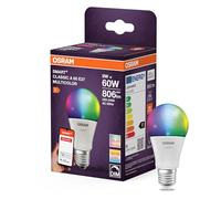 OSRAM Lampada LED SMART A60 forma lampadina E27, 9W ZigBee 3.0, RGBW 16 milioni di colori, dimmerabile, controllo app, Alexa